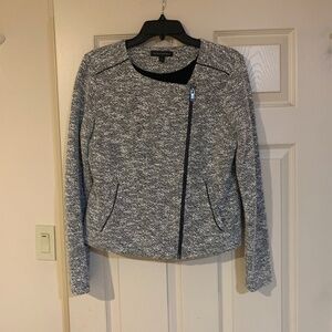 NWOT Banana Republic Black/Ivory Tweed Lined Short Jacket sz 6
